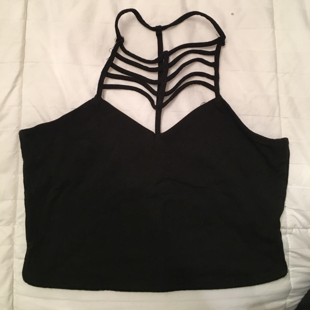 Black Sexy Caged Strappy Bralette - Picture 2 of 3