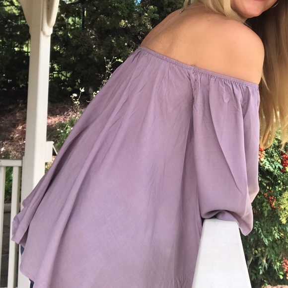 Lavender Boho Off the Shoulder Top☃️ Sale - Picture 4 of 7