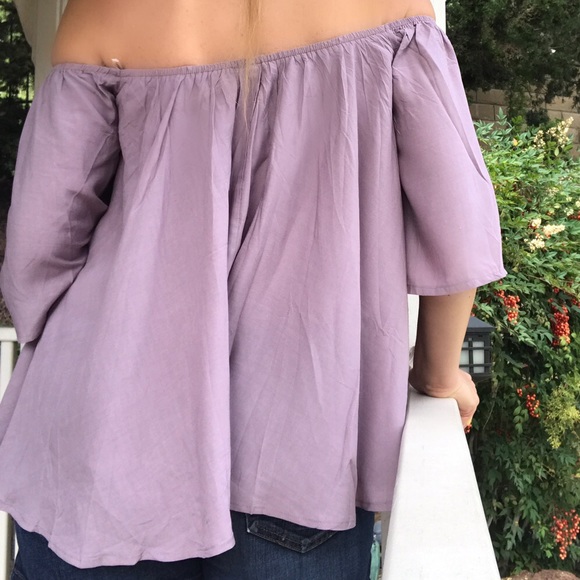 Lavender Boho Off the Shoulder Top☃️ Sale - Picture 5 of 7