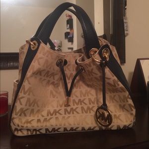 Tan/Navy Blue Michael Kors Bag