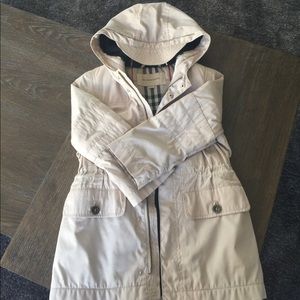 Burberry Boys 5Y Polyester/Fleece Hooded Coat