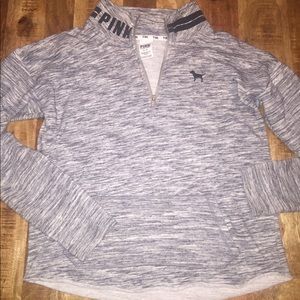 Victoria's Secret PINK grey quarter zip pullover