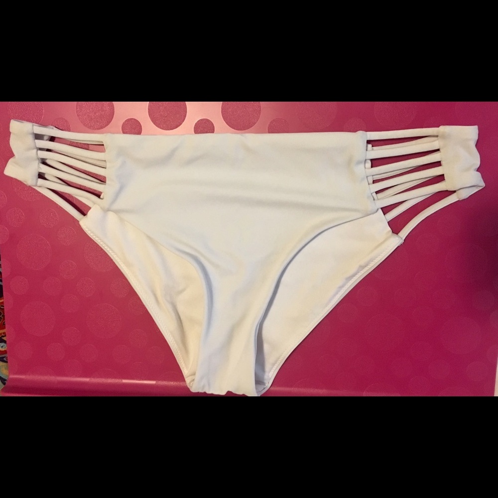 PINK lace up bikini bottoms