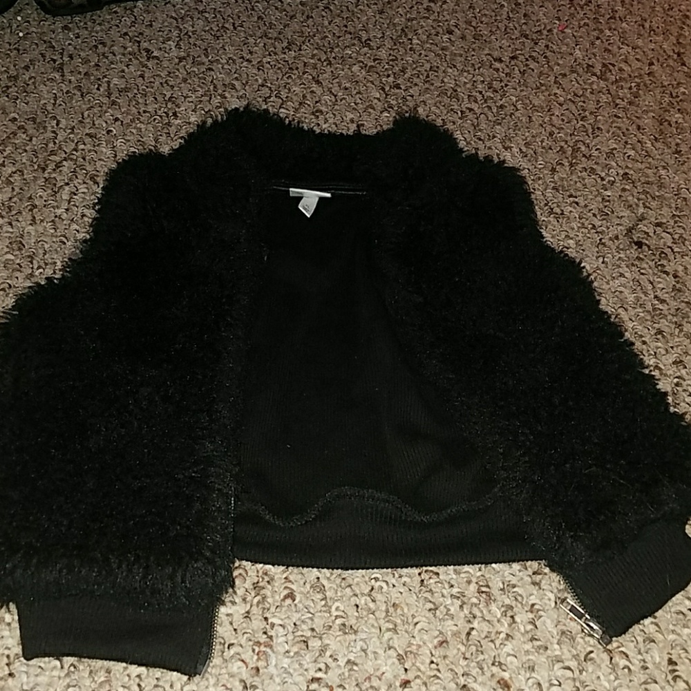 Faux fur zip up jacket
