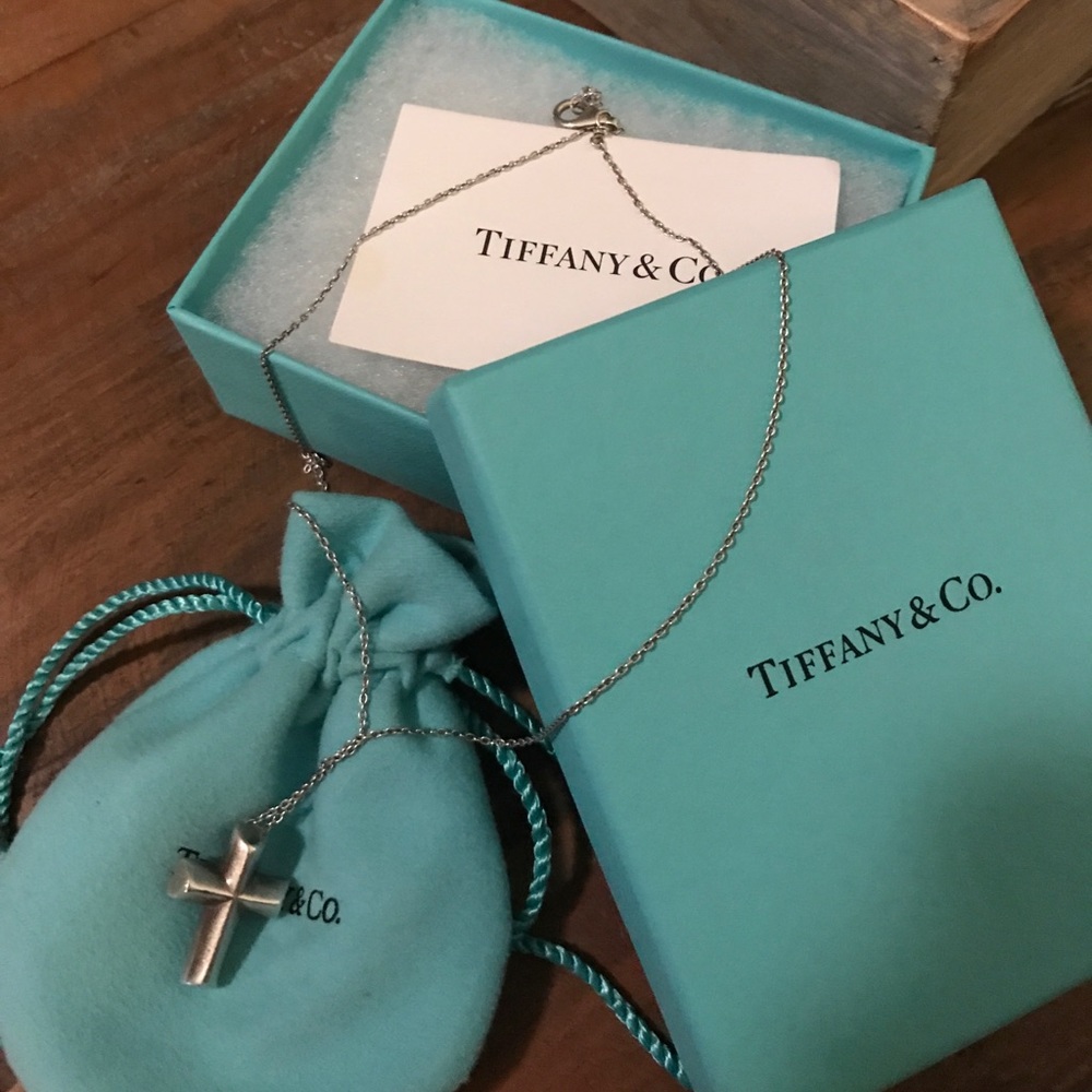 Authentic Tiffany & Co. Concave Cross necklace