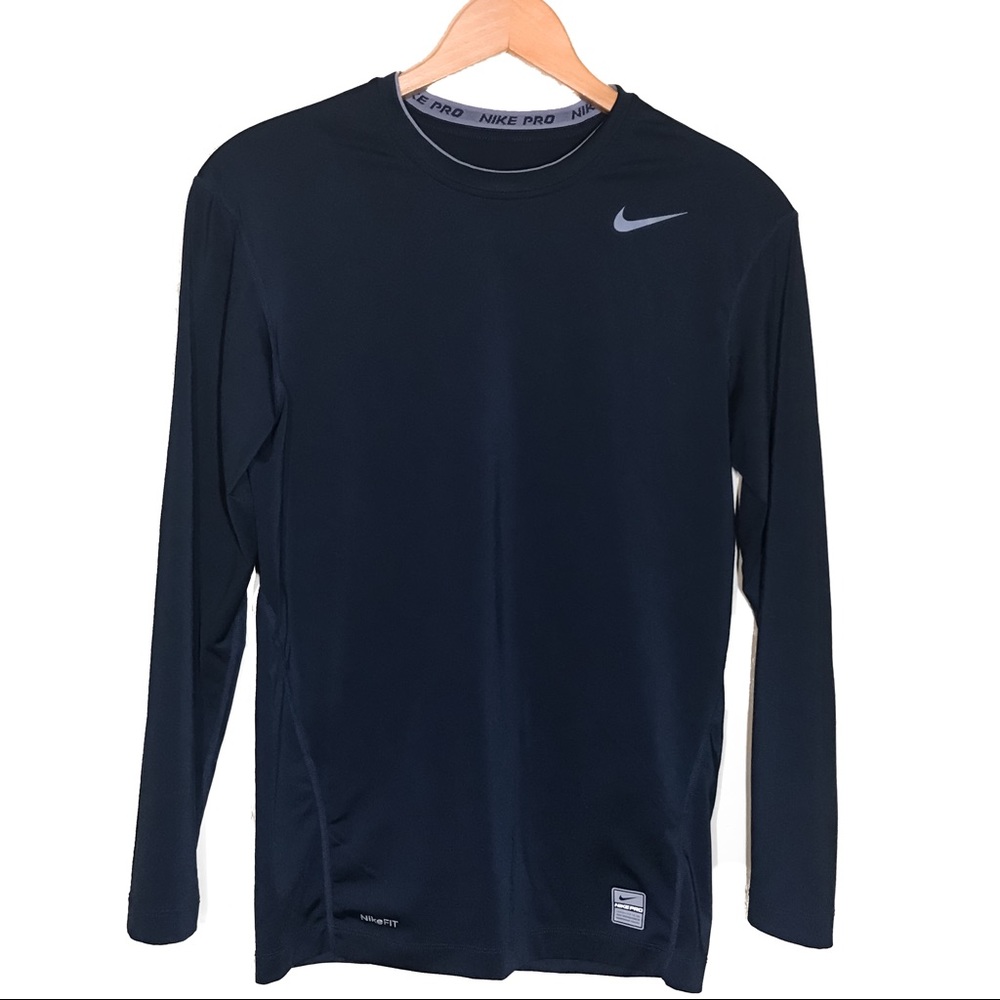 Nike Pro Women's Shirt Long Sleeve Workout Navy L