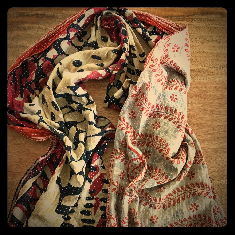 Handmade mixed material tribal scarf