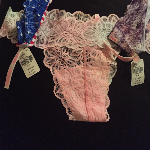 Pink VS Lace Thong Bundle - Picture 3 of 4