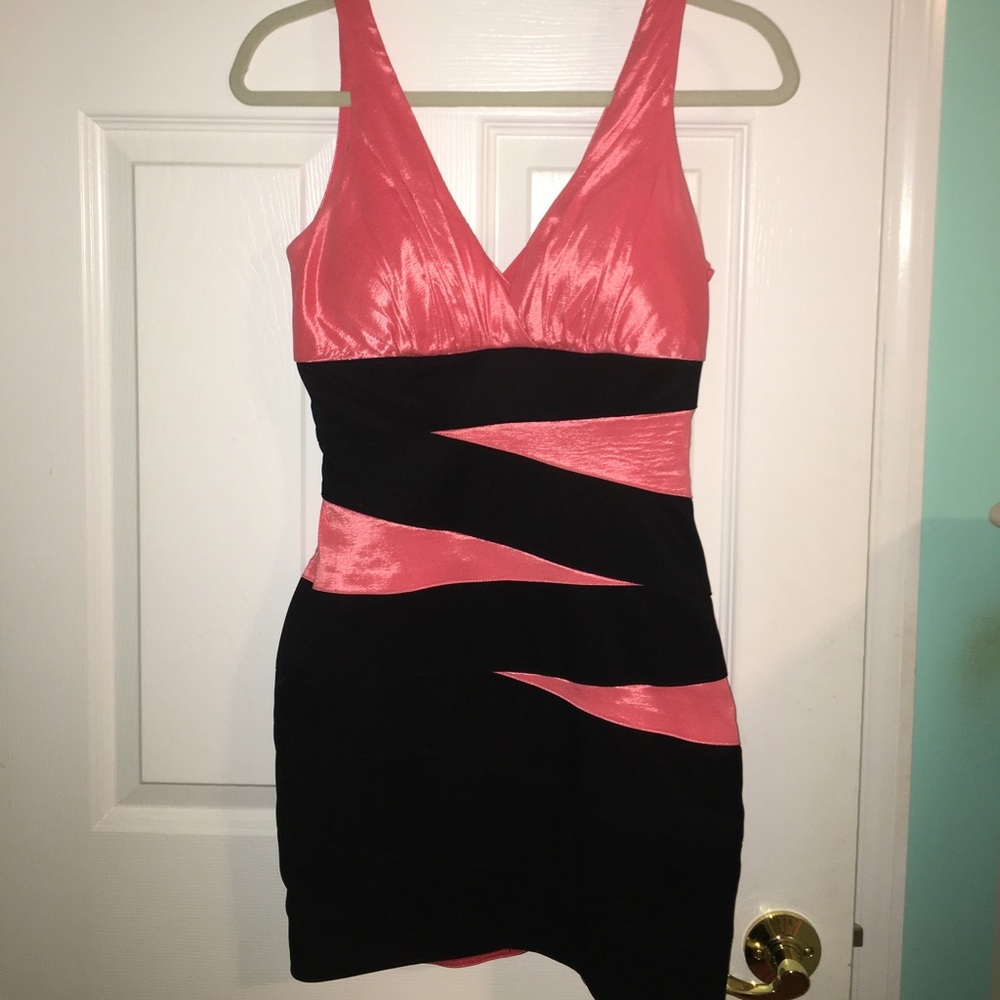 Pink and Black Cocktail Dress