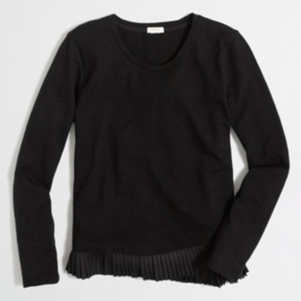 Jcrew factory ruffle hem sweatshirt black xxs