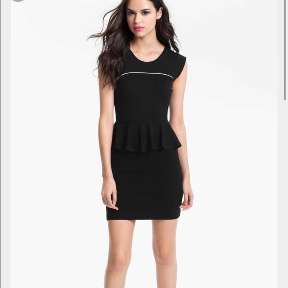 French connection black peplum dress