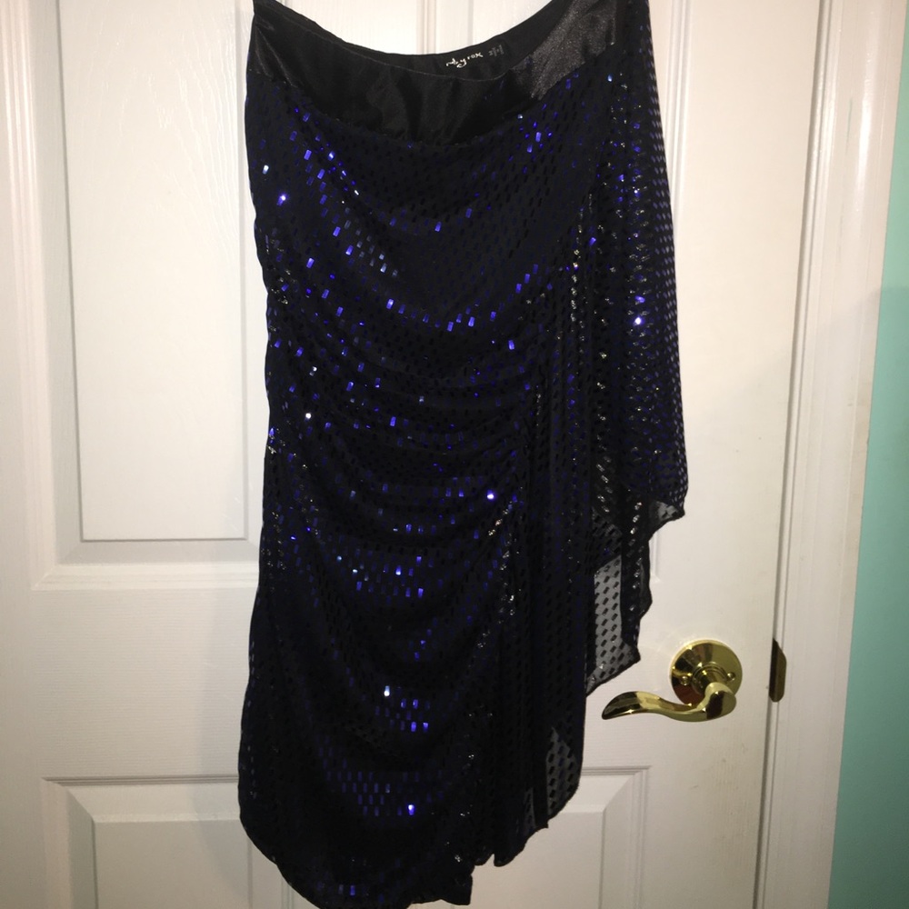 Blue and Black Cocktail Dress