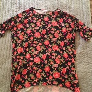 lularoe rose/unicorn long top, size xs