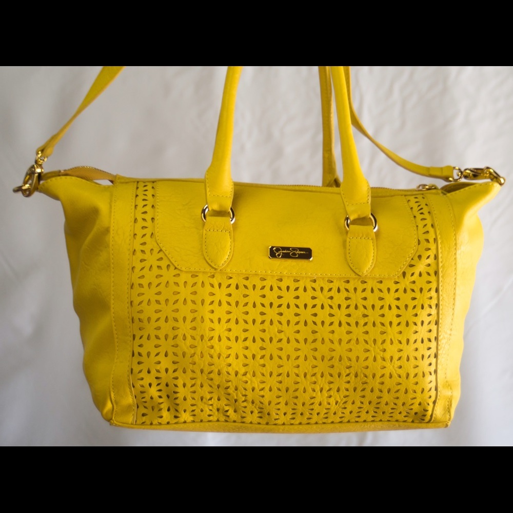 Yellow Jessica Simpson "Madison" Satchel JS5521 - Picture 2 of 5