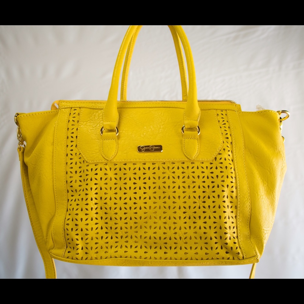 Yellow Jessica Simpson "Madison" Satchel JS5521 - Picture 3 of 5