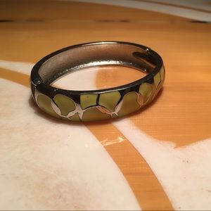Silver/Yellow bangle bracelet