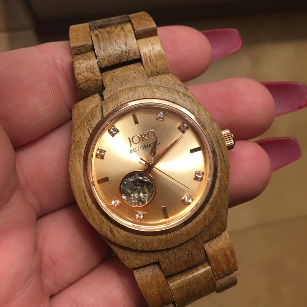 JORD wooden rose gold watch