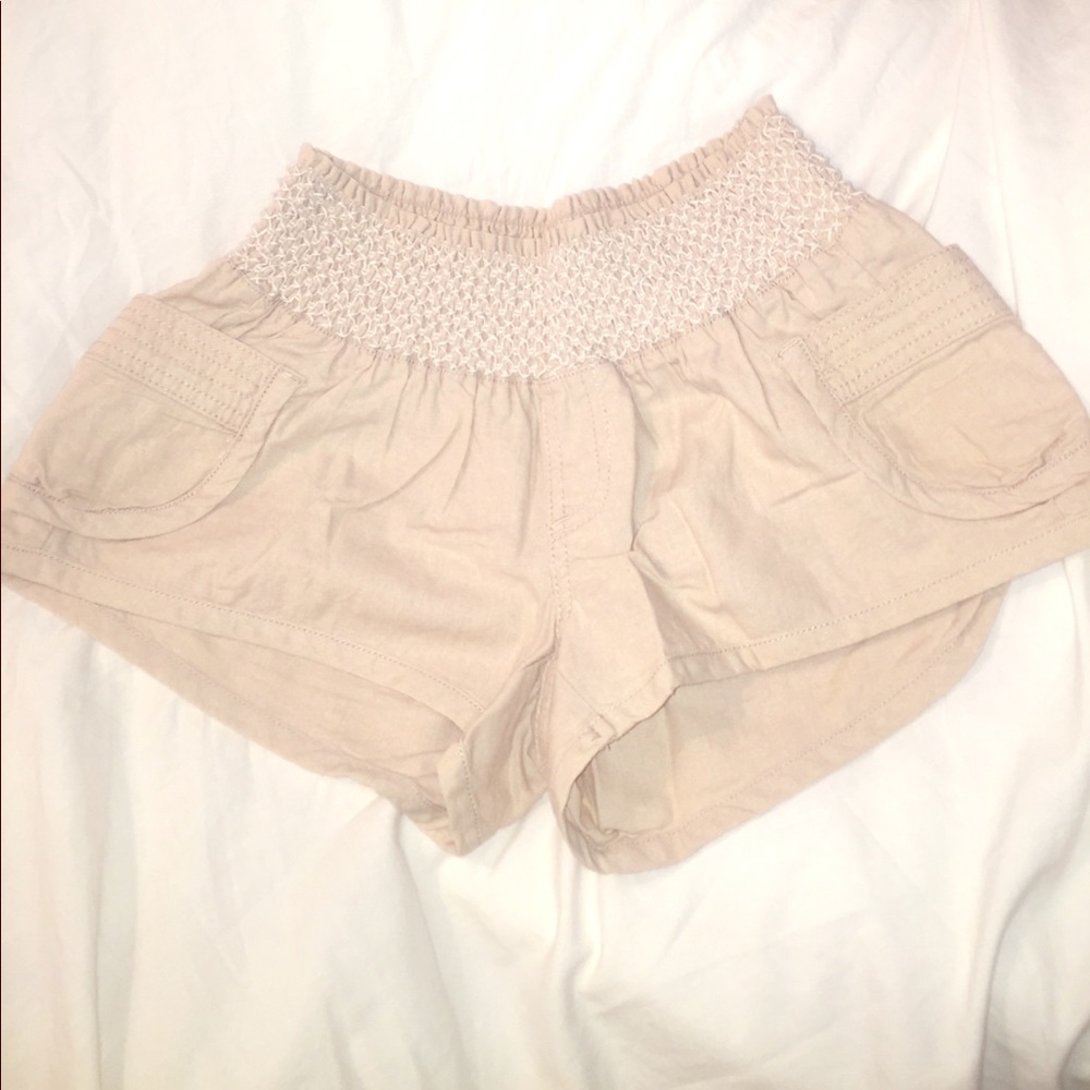 cream shorts