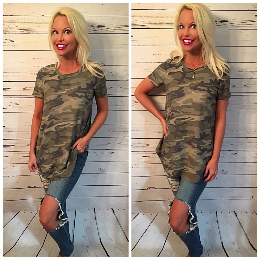 LAST 2 French Terry camo top! - Picture 1 of 2