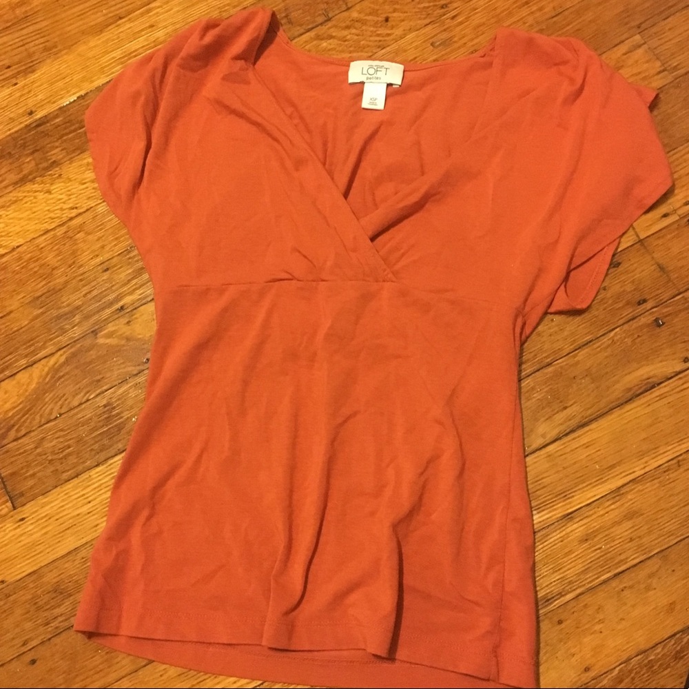 Low cut orange top