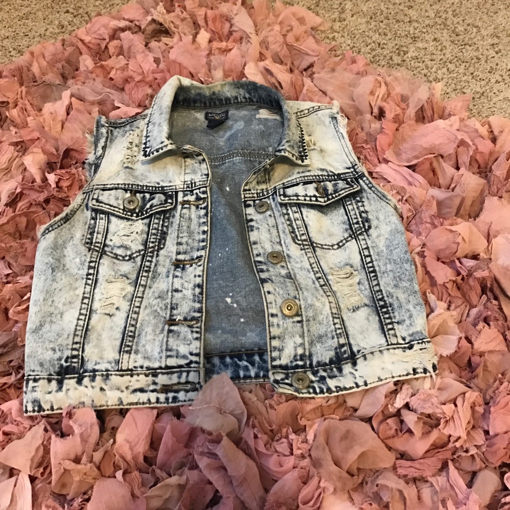 SOLD - Blue Jean Distressed Vest