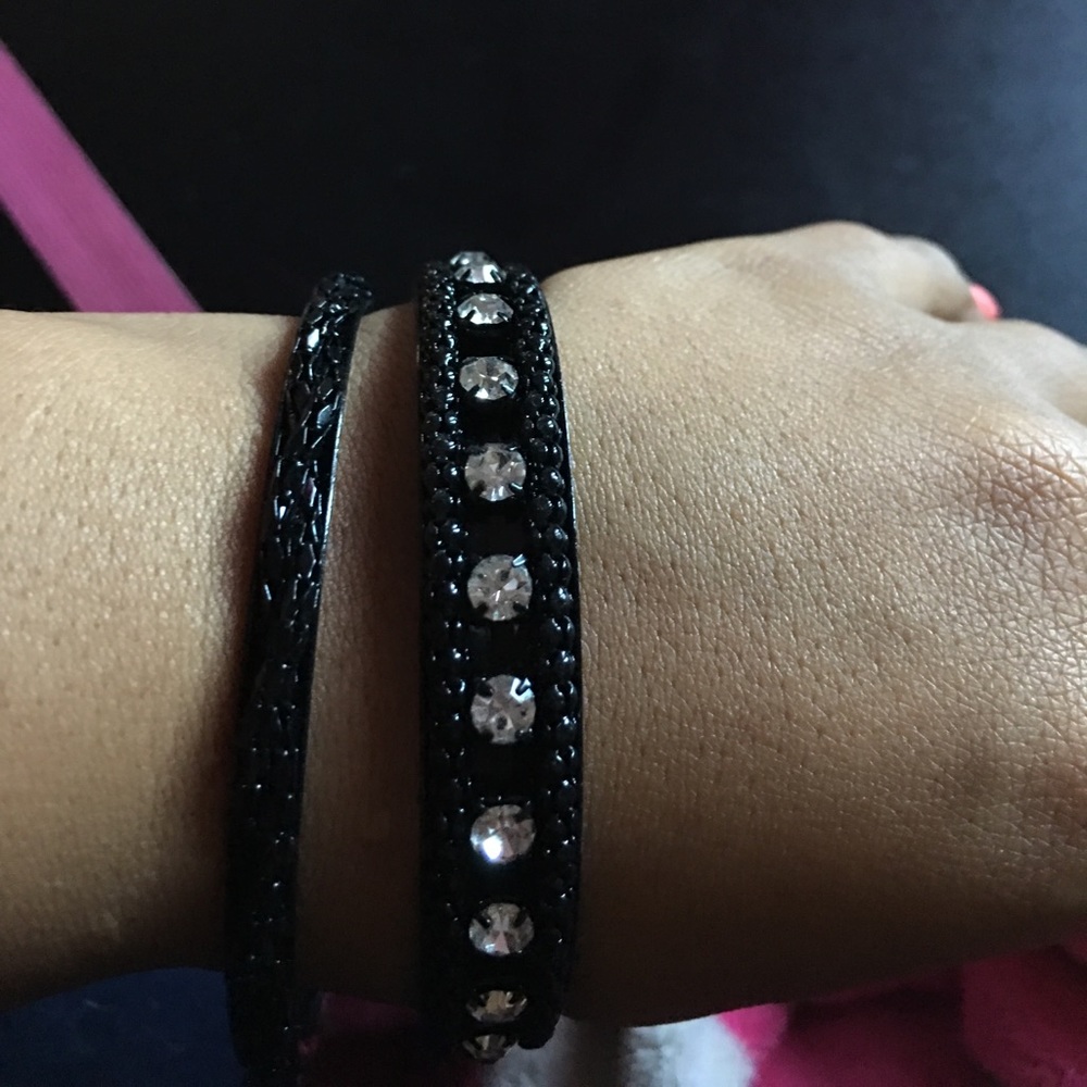 Set of black bracelets