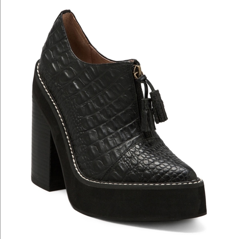 Jeffrey Campbell Fink Zip Up PlatForm Black 8.5