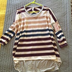 Striped hi-lo tunic