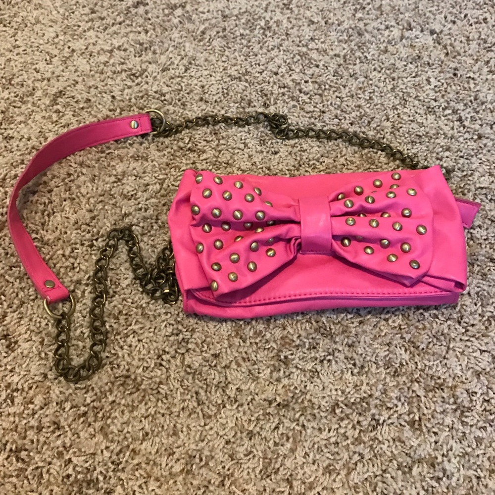 SOLD - Hot Pink Bow Crossbody