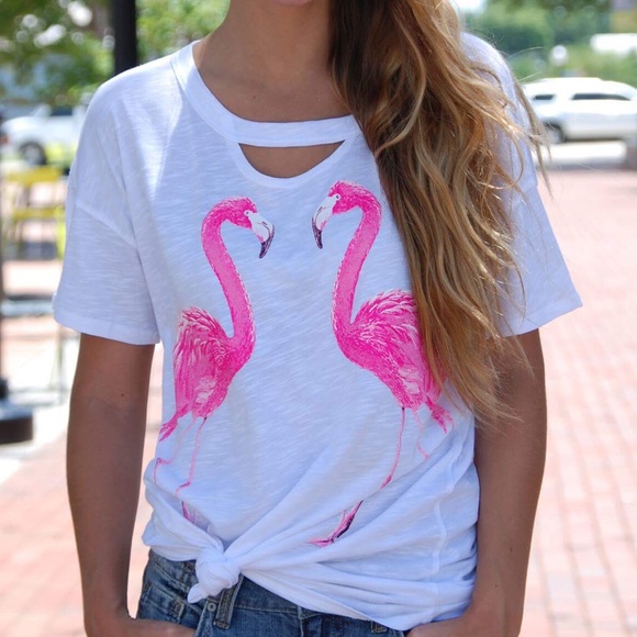 ๐SALE๐ Last one!!! L/XL Flamingo Tee - Picture 3 of 8