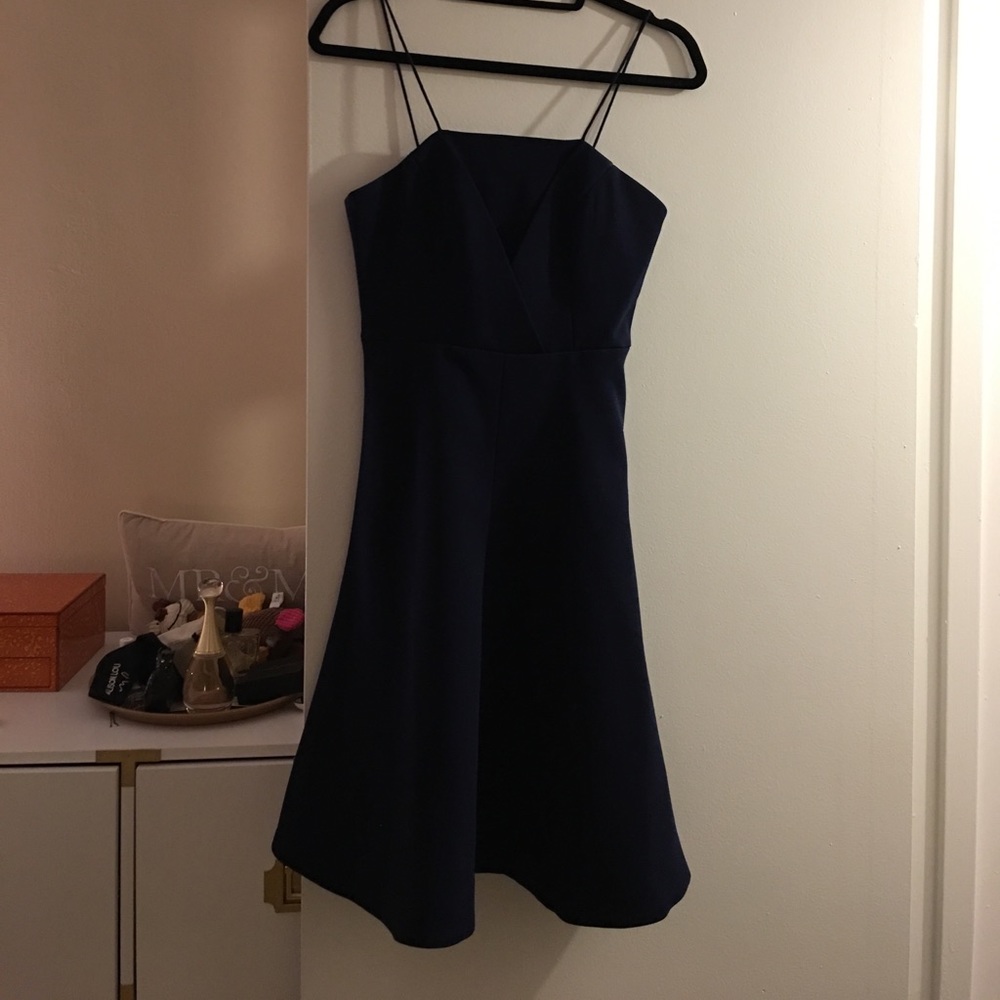 Navy fit and flare dress