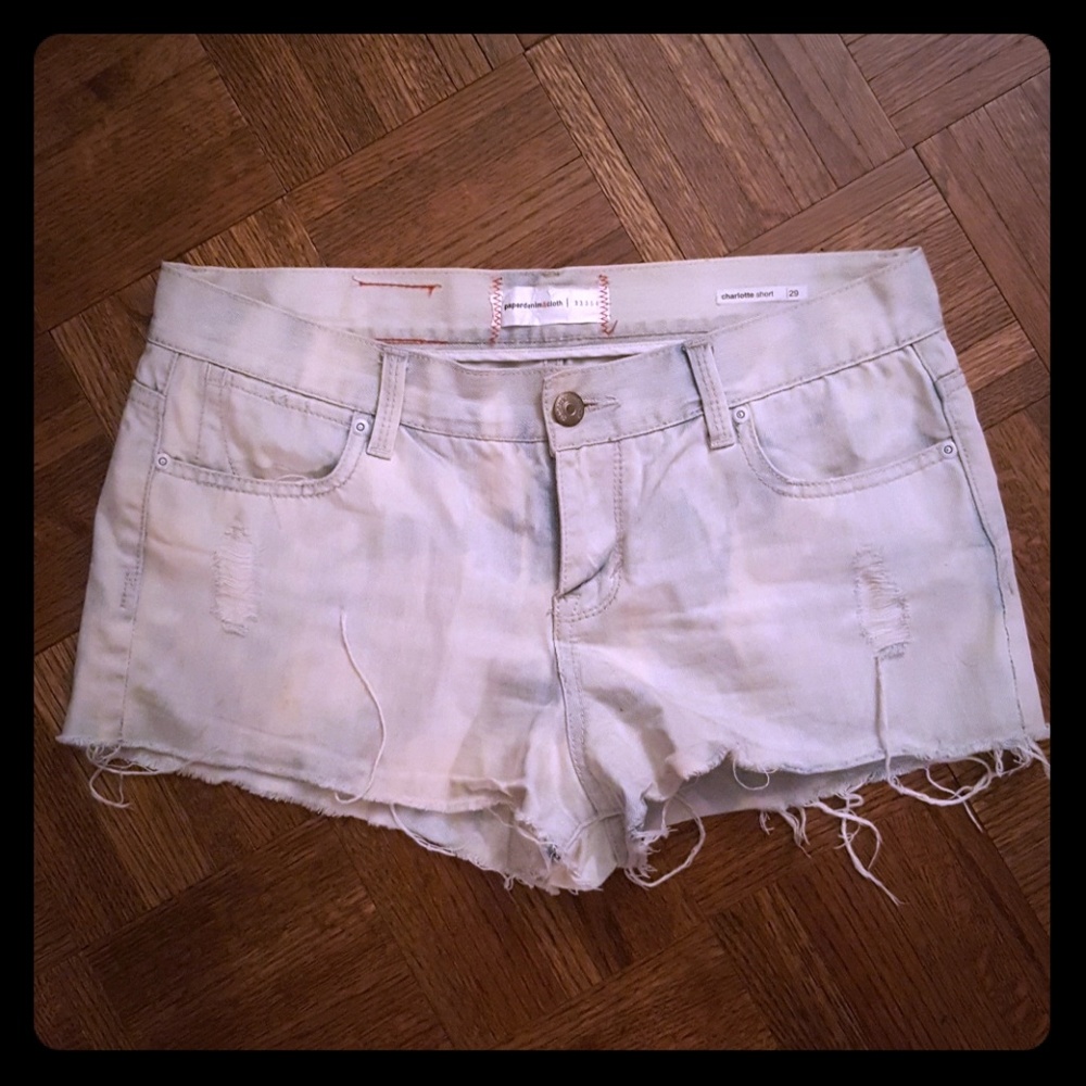 paper denim & cloth ripped jean shorts