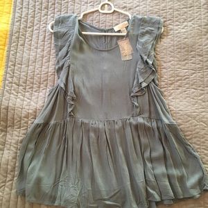 Flutter sleeve, light olive, top