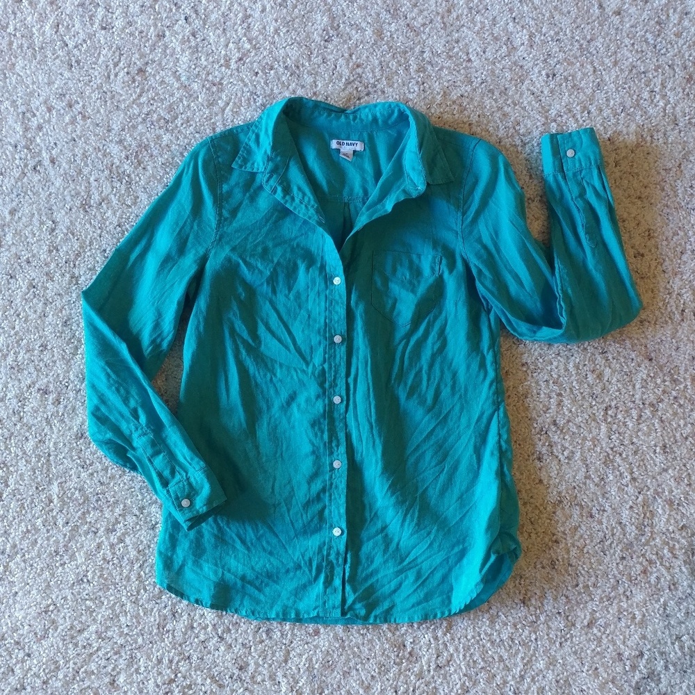 Worn once / BRIGHT teal blue 100% Cotton