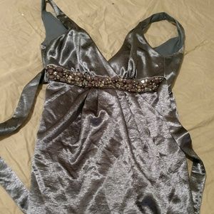 Silver/blue metallic dress
