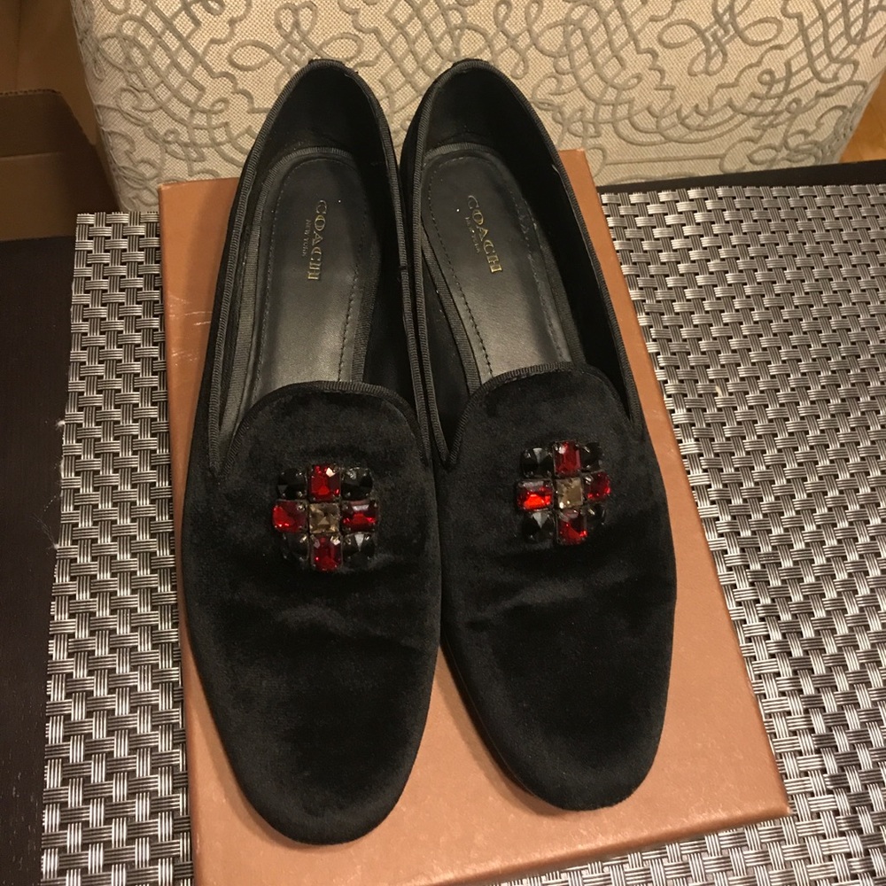Coach velvet loafers size 9.5