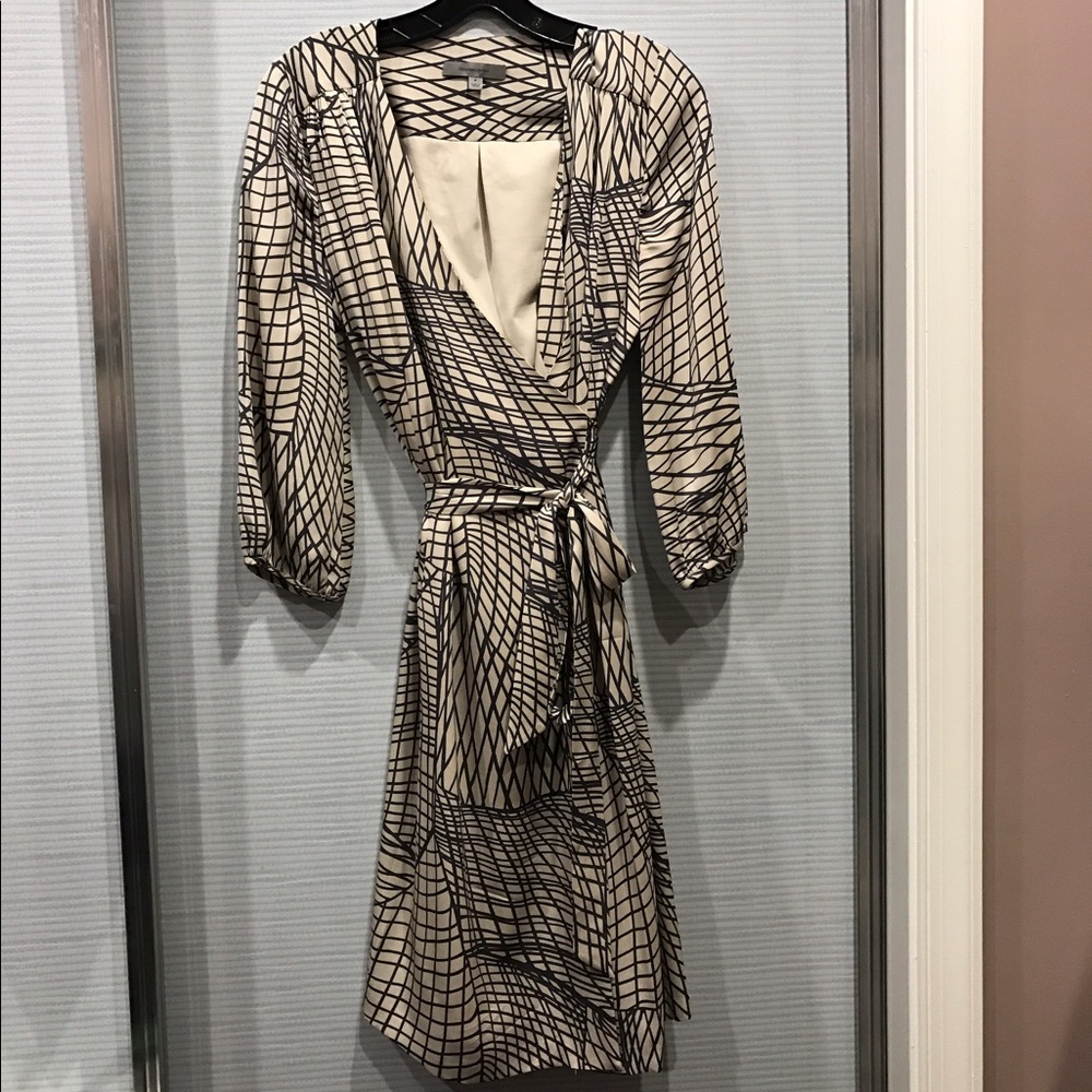 Silk mock wrap dress!