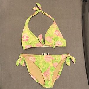 Lilly Pulitzer bikini neon green yellow pink