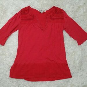 Lucky Brand 3/4 sleeve v neck top