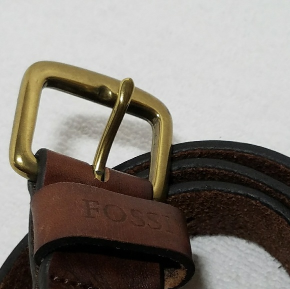 Fossil - Fossil Mens Brown Leather Belt Brass Buckle from Sean&#39;s closet on Poshmark