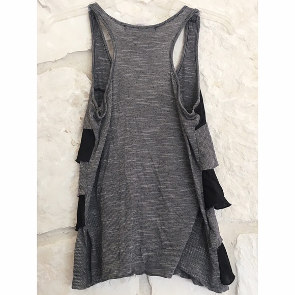 Black and Grey Ruffled Tank - Picture 2 of 2