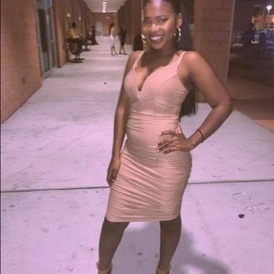 Nude bodycon dress