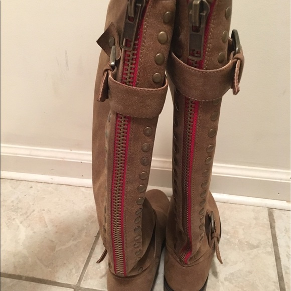 Shi by JOURNEYS Shoes Brown Shi By Journeys Tall Boot Red Zipper