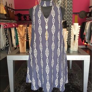 Blue tribal print dress