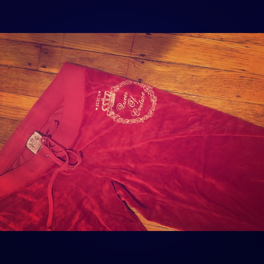 Juicy Couture maroon velvet sweat pants