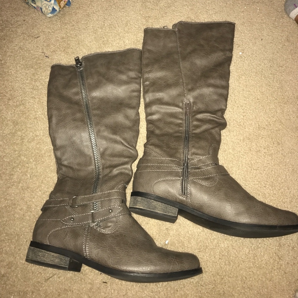 stone grey riding boots