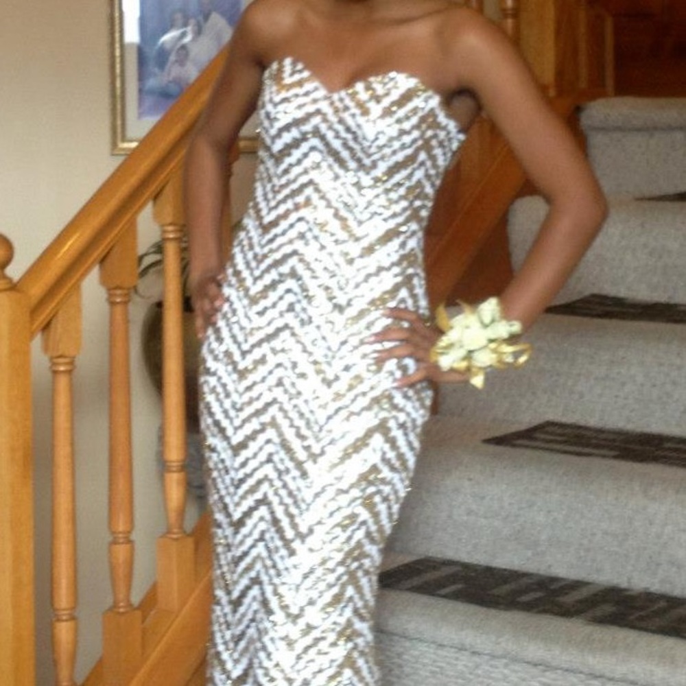 Gold Sequin Prom Dress