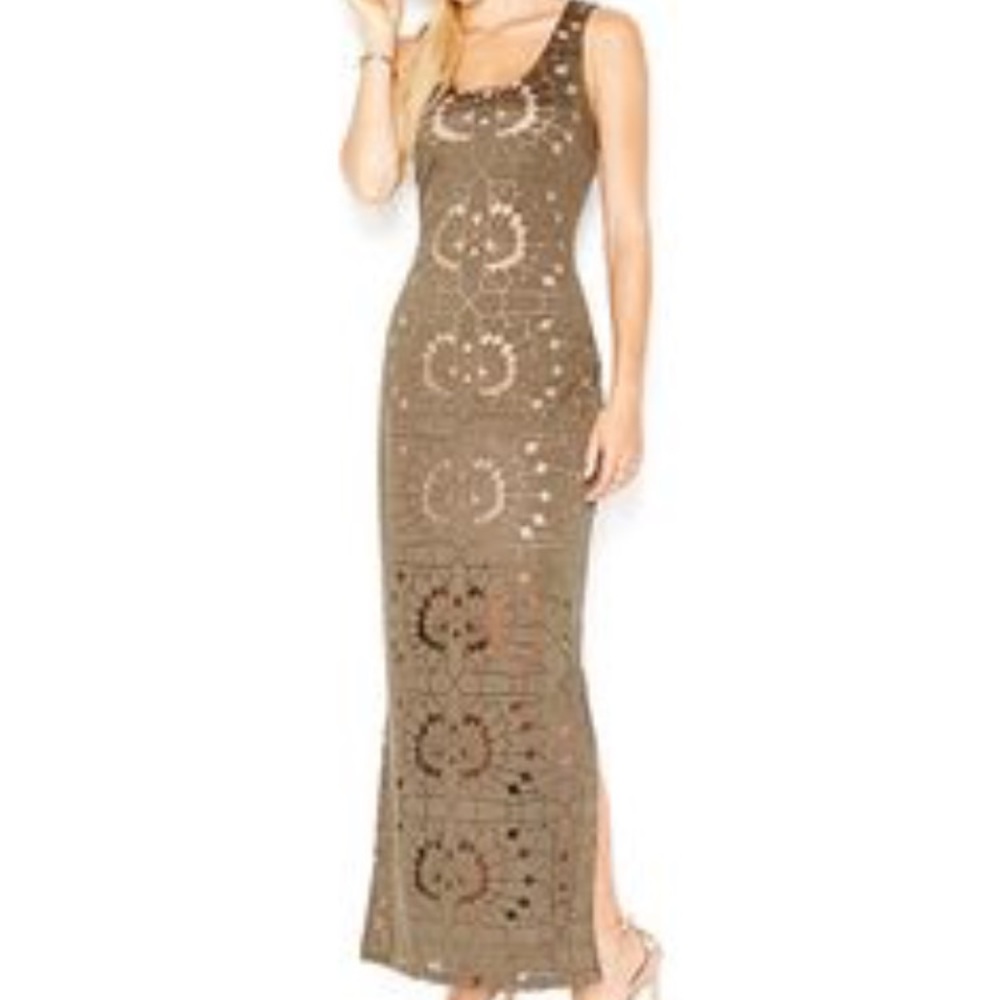 Bar III olive green Maxi burnout illusion