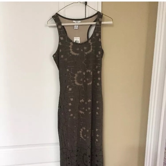 Bar III olive green Maxi burnout illusion - Picture 2 of 6