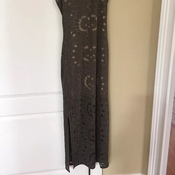 Bar III olive green Maxi burnout illusion - Picture 3 of 6